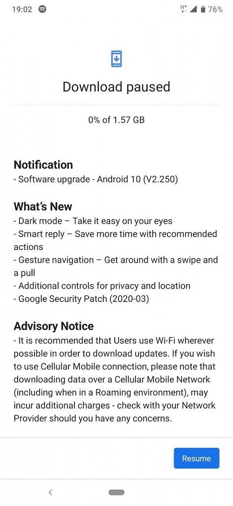 Changelogs of Nokia 7.2 Android 10 update